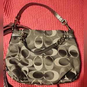 Coach y2k signature hobo silver grey monogram brand new vintage y2k condition